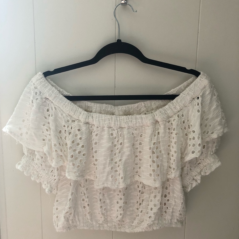 Cropped off the shoulder top
